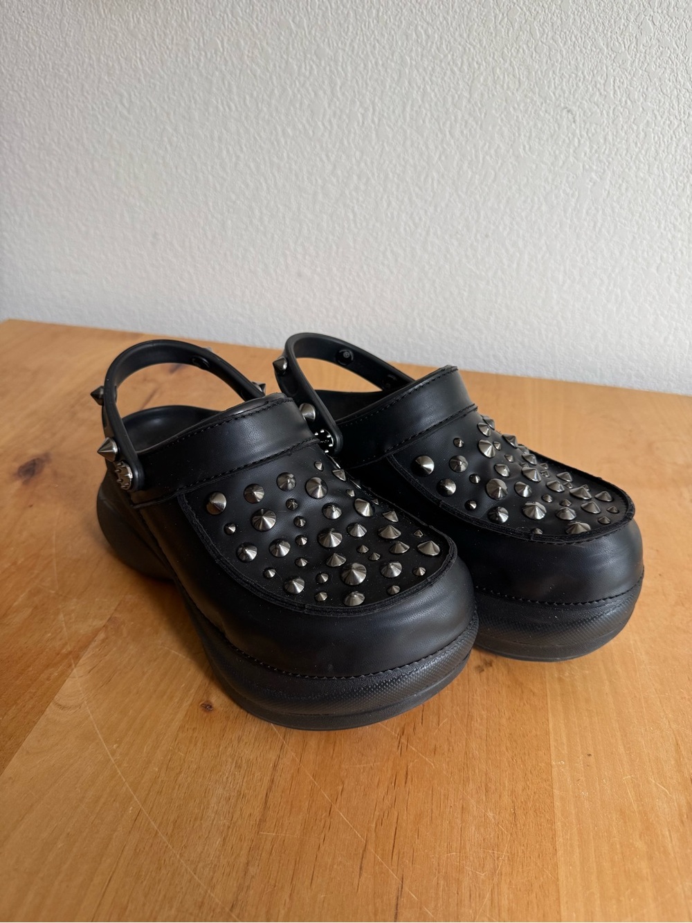 Crocs Bae Clog - Black Studded Platform Sandals - Women - Picture 2 of 4